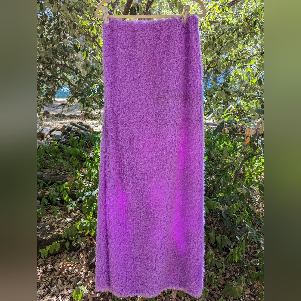 Handmade faux fur maxi skirt purple size XL